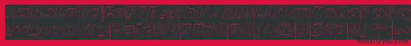 FUTURISTIC Hollow Inverse-Schriftart – Schwarze Schriften auf rotem Hintergrund