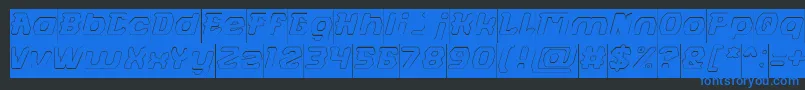 フォントFUTURISTIC Hollow Inverse – 黒い背景に青い文字