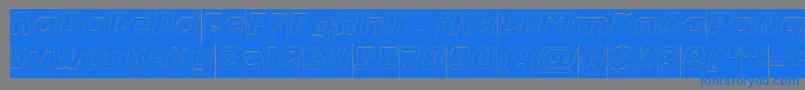 Шрифт FUTURISTIC Hollow Inverse – синие шрифты на сером фоне