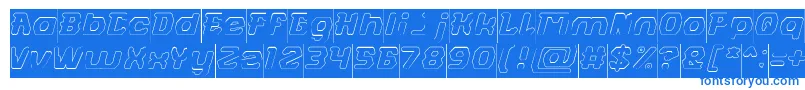 FUTURISTIC Hollow Inverse-fontti – siniset fontit valkoisella taustalla