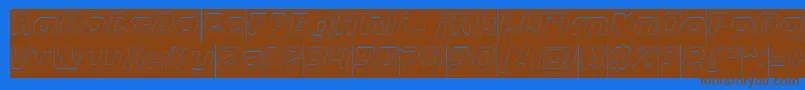 FUTURISTIC Hollow Inverse-fontti – ruskeat fontit sinisellä taustalla