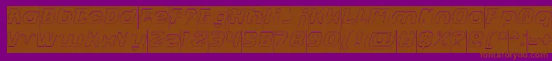 フォントFUTURISTIC Hollow Inverse – 紫色の背景に茶色のフォント