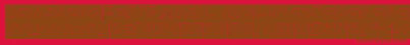 Шрифт FUTURISTIC Hollow Inverse – коричневые шрифты на красном фоне