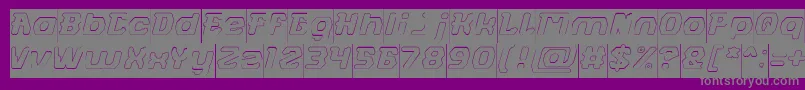 フォントFUTURISTIC Hollow Inverse – 紫の背景に灰色の文字