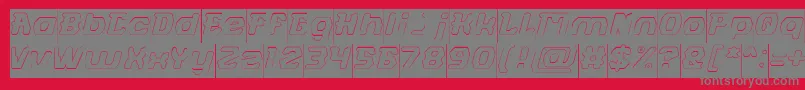 フォントFUTURISTIC Hollow Inverse – 赤い背景に灰色の文字