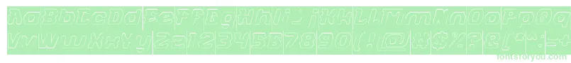 フォントFUTURISTIC Hollow Inverse – 緑のフォント
