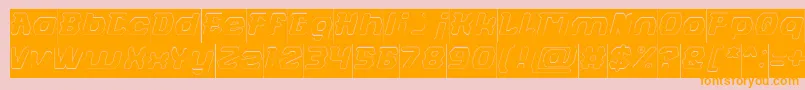 FUTURISTIC Hollow Inverse-Schriftart – Orangefarbene Schriften auf rosa Hintergrund