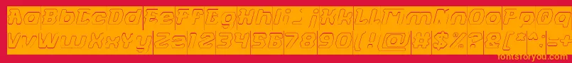 Шрифт FUTURISTIC Hollow Inverse – оранжевые шрифты на красном фоне
