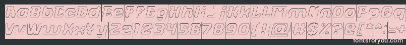 Шрифт FUTURISTIC Hollow Inverse – розовые шрифты на чёрном фоне