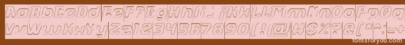 フォントFUTURISTIC Hollow Inverse – 茶色の背景にピンクのフォント
