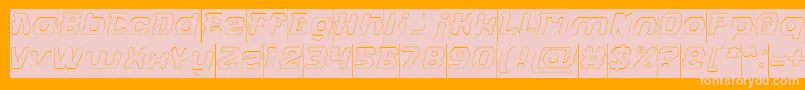 フォントFUTURISTIC Hollow Inverse – オレンジの背景にピンクのフォント