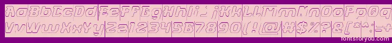 FUTURISTIC Hollow Inverse Font – Pink Fonts on Purple Background