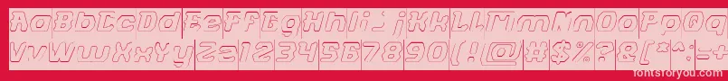 FUTURISTIC Hollow Inverse Font – Pink Fonts on Red Background