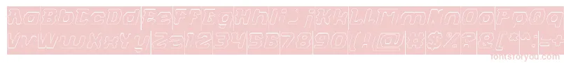 FUTURISTIC Hollow Inverse-fontti – vaaleanpunaiset fontit valkoisella taustalla