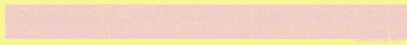 FUTURISTIC Hollow Inverse Font – Pink Fonts on Yellow Background