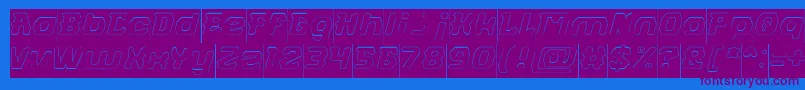 Шрифт FUTURISTIC Hollow Inverse – фиолетовые шрифты на синем фоне