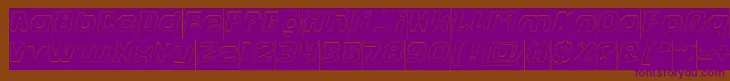 Шрифт FUTURISTIC Hollow Inverse – фиолетовые шрифты на коричневом фоне