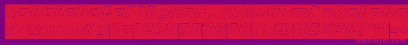 フォントFUTURISTIC Hollow Inverse – 紫の背景に赤い文字