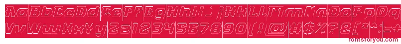 フォントFUTURISTIC Hollow Inverse – 白い背景に赤い文字