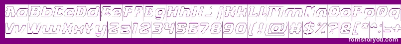FUTURISTIC Hollow Inverse-fontti – valkoiset fontit violetilla taustalla