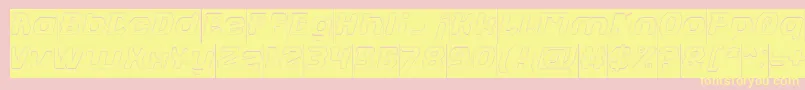 FUTURISTIC Hollow Inverse-Schriftart – Gelbe Schriften auf rosa Hintergrund