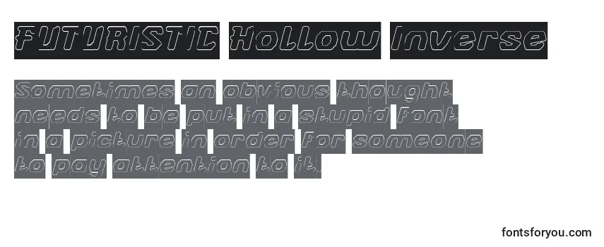 Przegląd czcionki FUTURISTIC Hollow Inverse