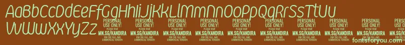 KandiraLigitPersonalUse Font – Green Fonts on Brown Background