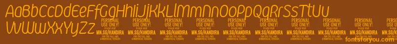 KandiraLigitPersonalUse Font – Orange Fonts on Brown Background