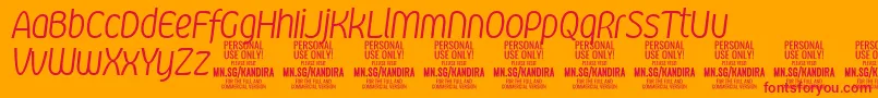 KandiraLigitPersonalUse Font – Red Fonts on Orange Background