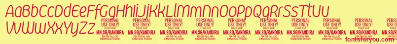 KandiraLigitPersonalUse Font – Red Fonts on Yellow Background