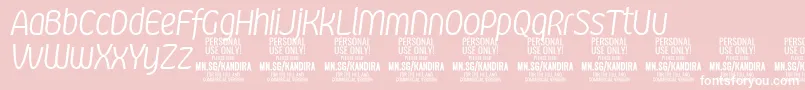 KandiraLigitPersonalUse-Schriftart – Weiße Schriften auf rosa Hintergrund