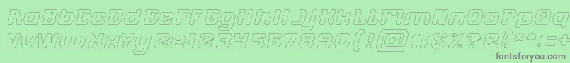 fuente FUTURISTIC Hollow – Fuentes Grises Sobre Fondo Verde