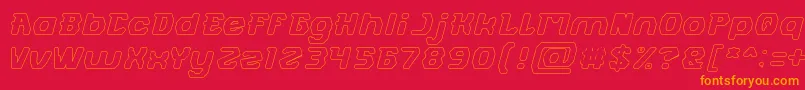 FUTURISTIC Hollow Font – Orange Fonts on Red Background