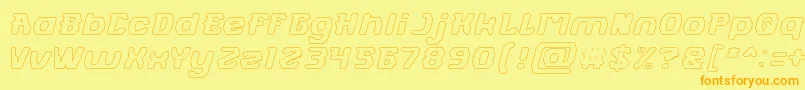 FUTURISTIC Hollow Font – Orange Fonts on Yellow Background