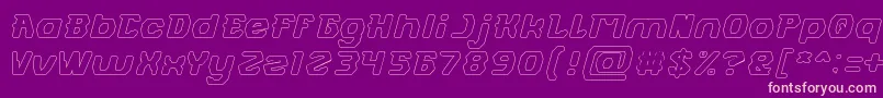 FUTURISTIC Hollow Font – Pink Fonts on Purple Background