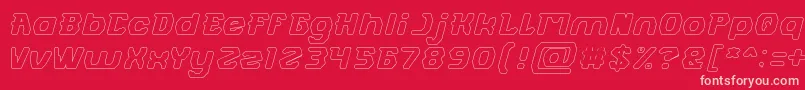 FUTURISTIC Hollow Font – Pink Fonts on Red Background