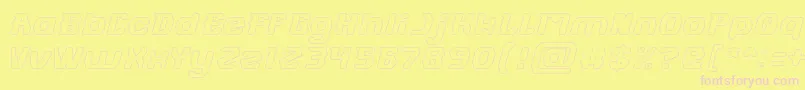 FUTURISTIC Hollow Font – Pink Fonts on Yellow Background