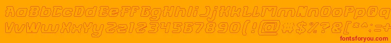 FUTURISTIC Hollow Font – Red Fonts on Orange Background