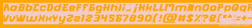 FUTURISTIC Inverse Font – Pink Fonts on Orange Background