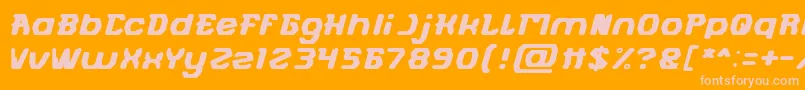 フォントFUTURISTIC Light – オレンジの背景にピンクのフォント