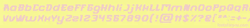 FUTURISTIC Light-fontti – vaaleanpunaiset fontit keltaisella taustalla