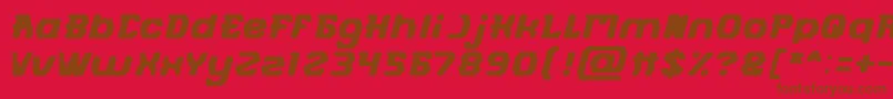 Więcej informacji o czcionce FUTURISTIC Czcionka FUTURISTIC – brązowe czcionki na czerwonym tle
