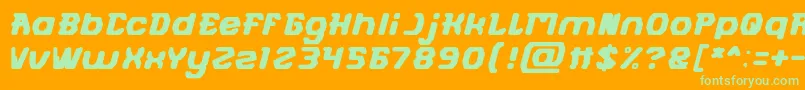 FUTURISTIC Font – Green Fonts on Orange Background