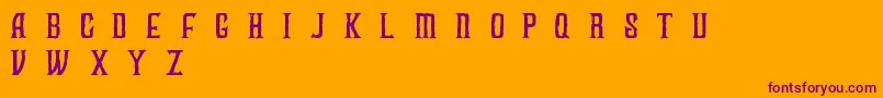 FUZZY bold demo Font – Purple Fonts on Orange Background
