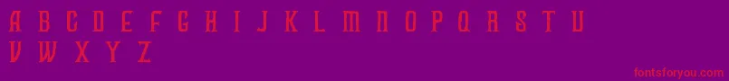 FUZZY bold demo-Schriftart – Rote Schriften auf violettem Hintergrund