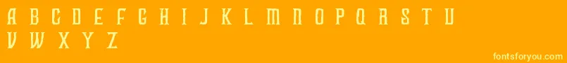 FUZZY bold demo Font – Yellow Fonts on Orange Background
