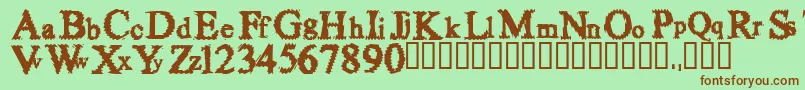 Fuzzy Font – Brown Fonts on Green Background