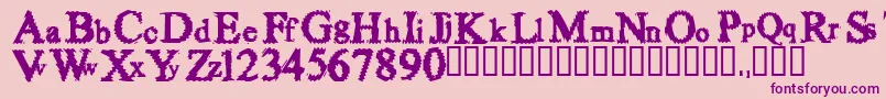 Fuzzy Font – Purple Fonts on Pink Background