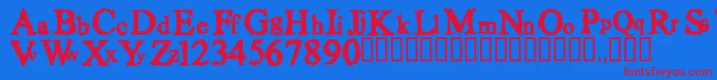 Fuzzy Font – Red Fonts on Blue Background