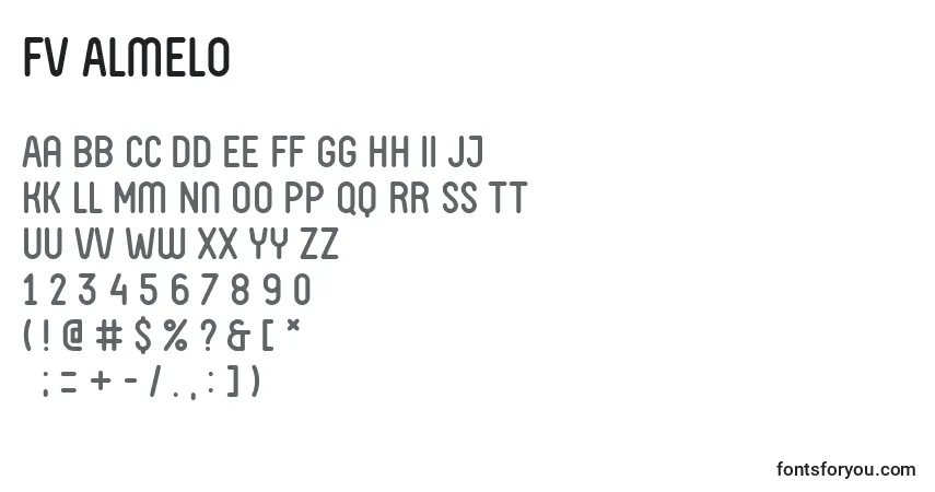 Schriftart FV Almelo – Alphabet, Zahlen, spezielle Symbole